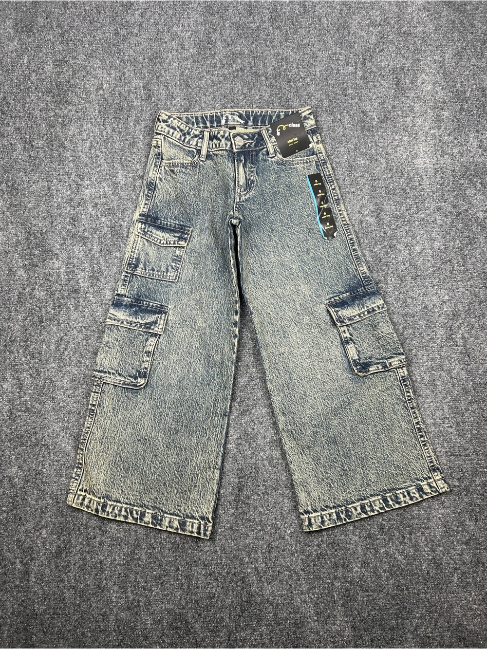 art class girl's Relaxed Cargo Jeans - Light Blue